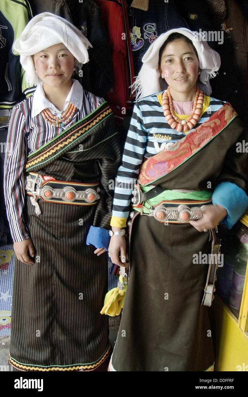 Ngolok minority, Hebei village, Qinghai province, China Stock Photo