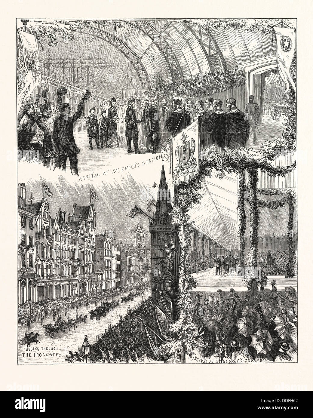VISIT OF THE PRINCE AND PRINCESS OF WALES TO GLASGOW, ENGRAVING 1876