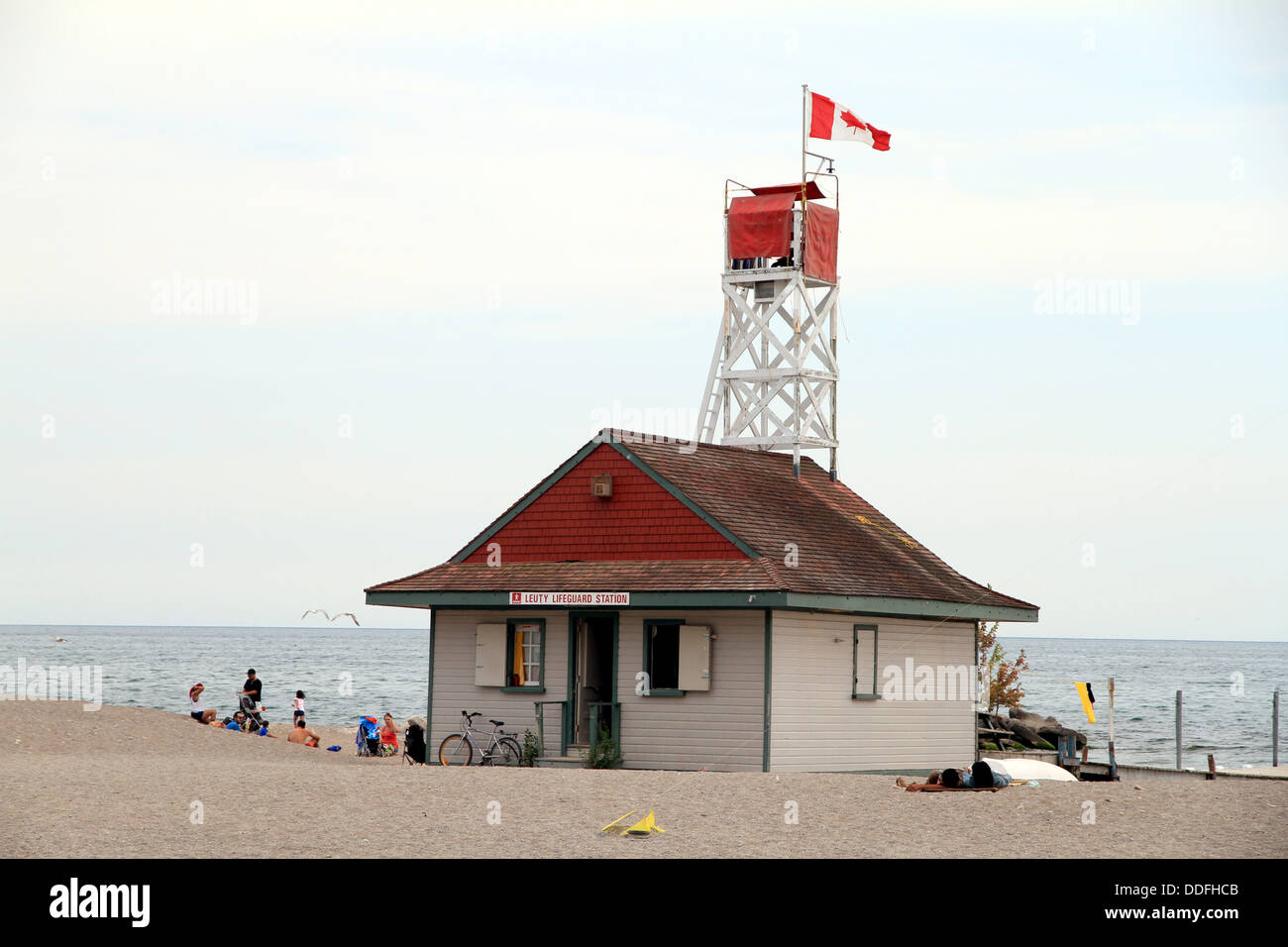 Lifesaver shelter on the Lake Ontario in Toronto, Canada Stock Photo