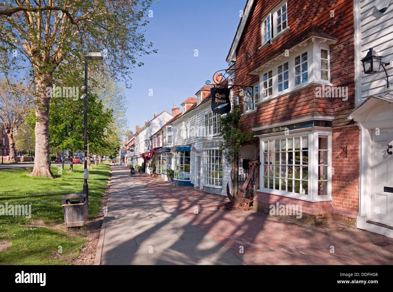 England Kent Tenterden Quill House with traditional houses and shops on