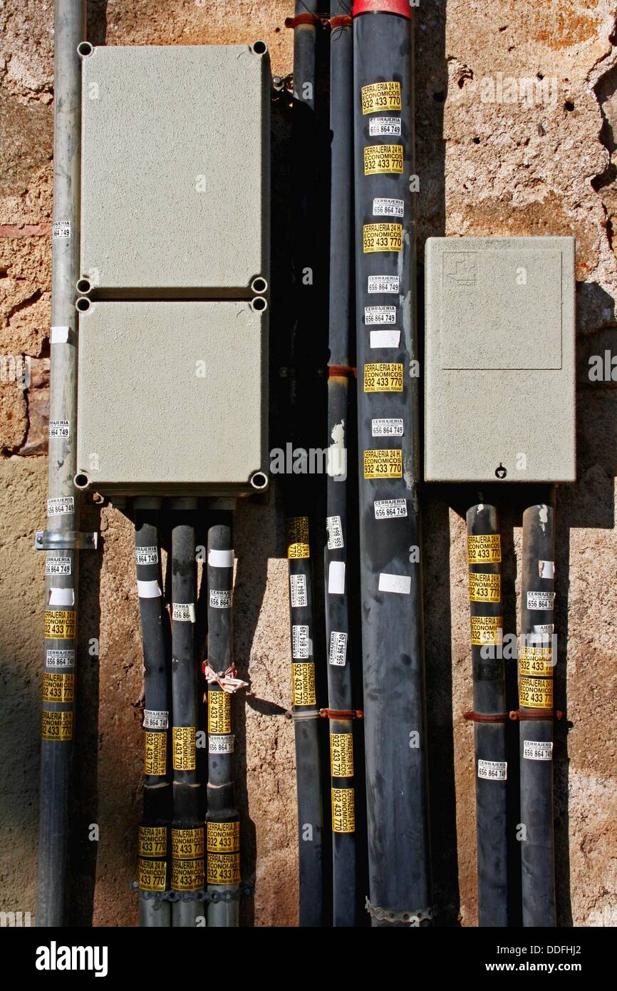Electrical junction boxes Stock Photo Alamy