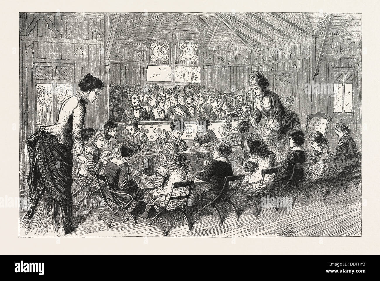 Kindergarten Cottage, Philadelphia Exhibition, Engraving 1876, Us, Usa 