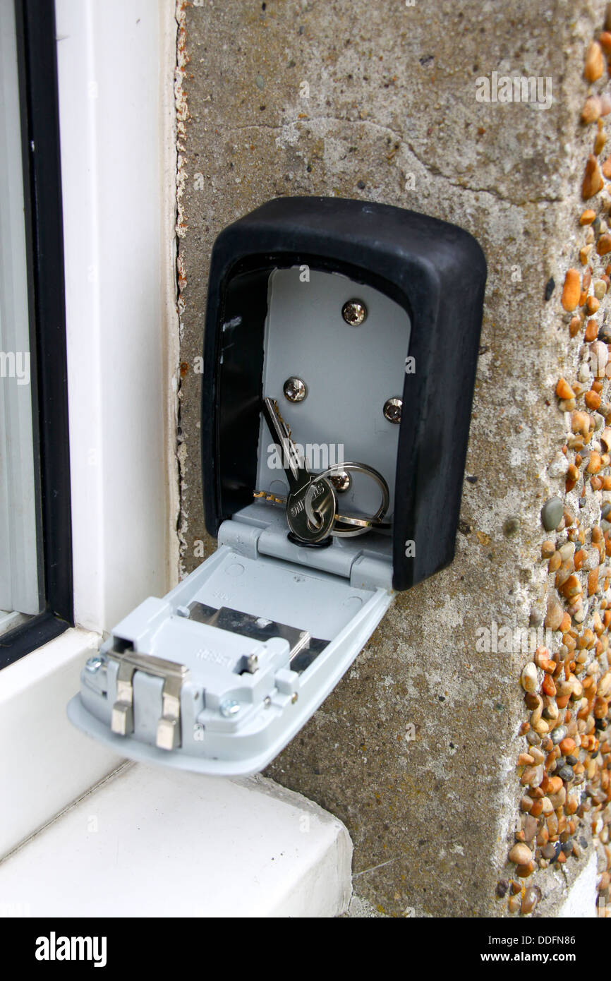 External key safe box on building wall Stock Photo Alamy