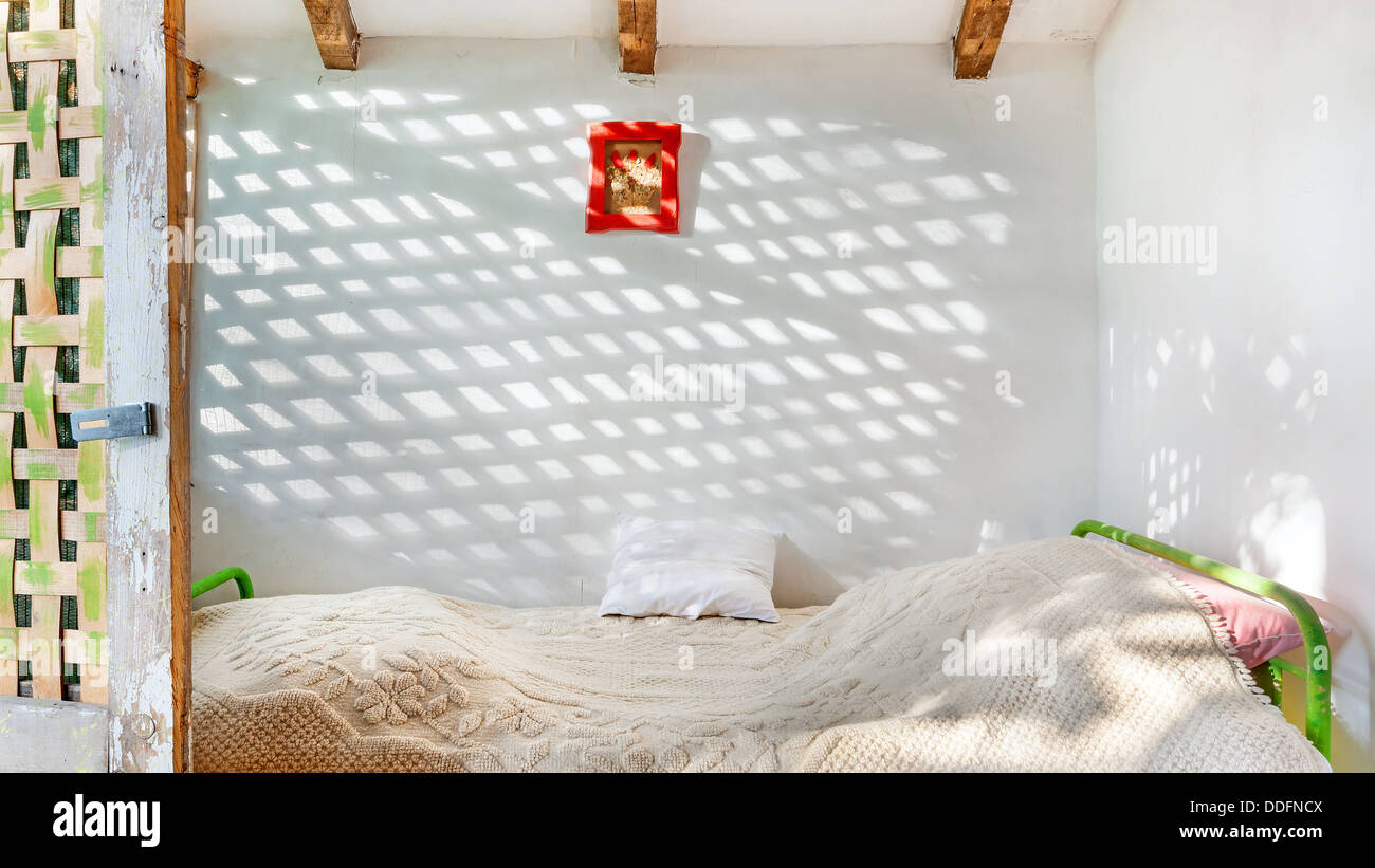 Interior of a wooden house, traditional Serbian style Stock Photo Alamy