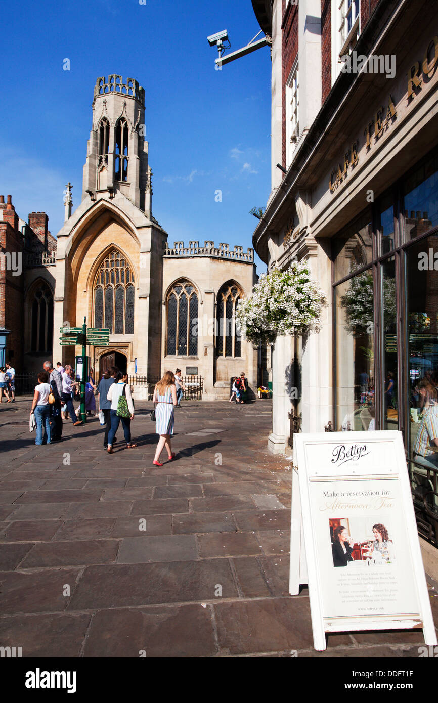 Bettys Cafe and St Helens Church in St Helens Square City of York