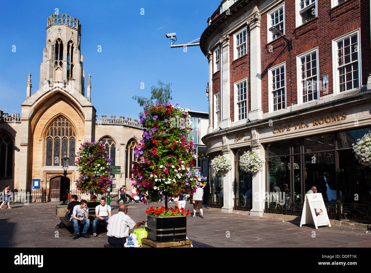 Bettys Cafe and St Helens Church in St Helens Square City of York