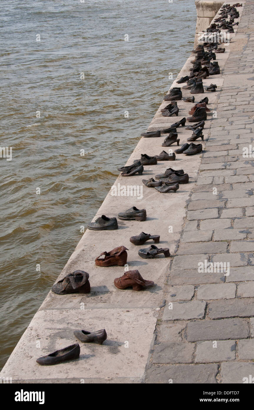 The Shoes on the Danube Promenade is a war memorial on the banks of the Danube  River Stock Photo - Alamy