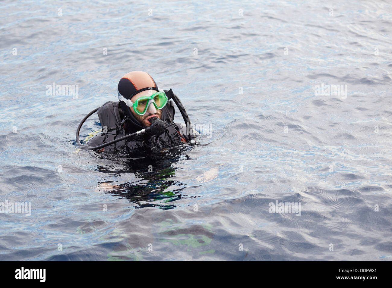 Young man scuba diving in the sea Stock Photo - Alamy