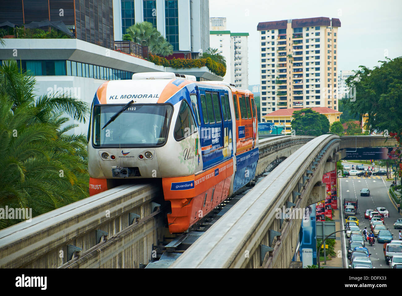 Malaysia, Selangor state, Kuala Lumpur, KL monorail train Stock Photo