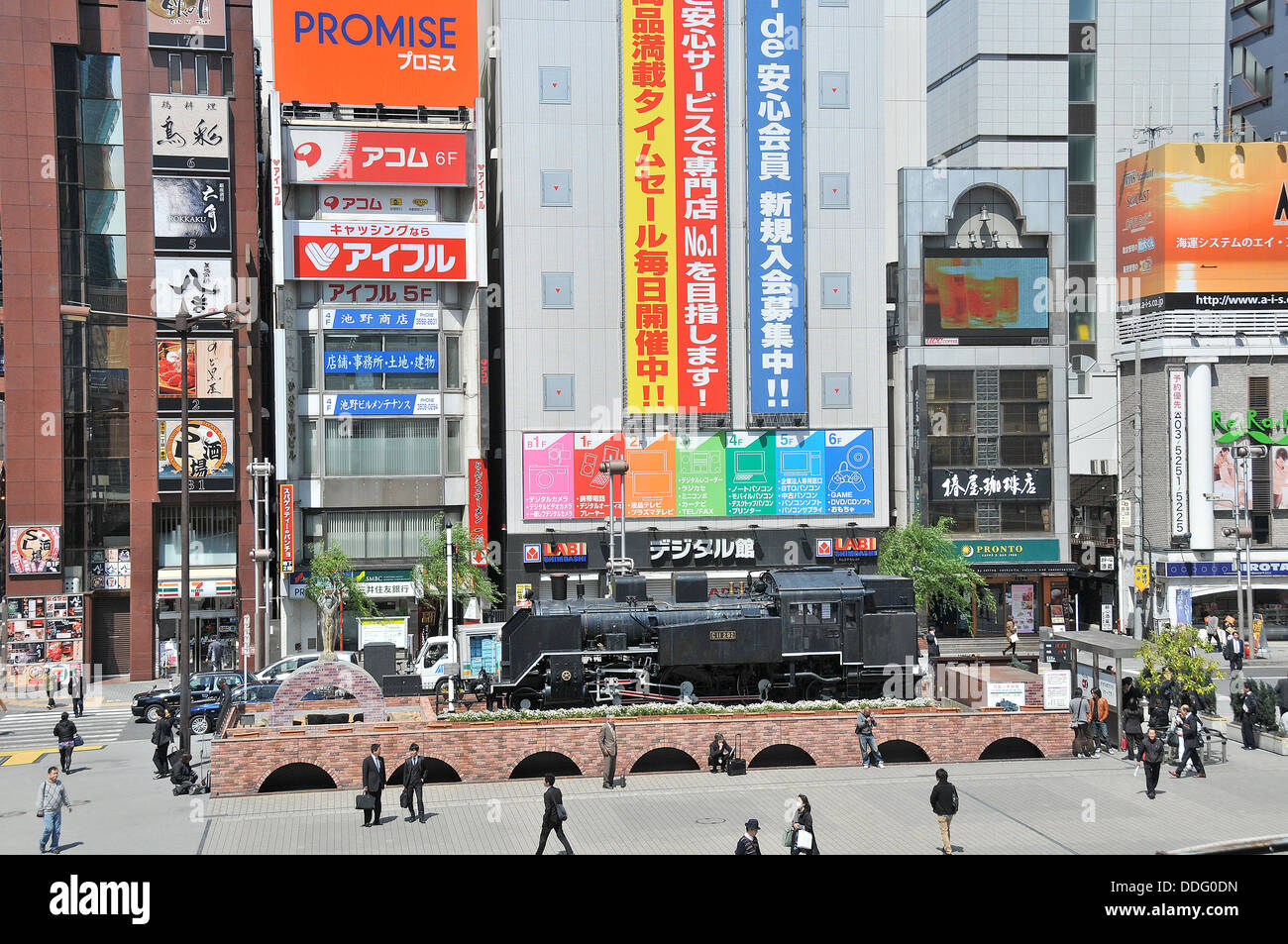 old steam locomotive on SL plaza Shimbashi Tokyo Japan Stock Photo