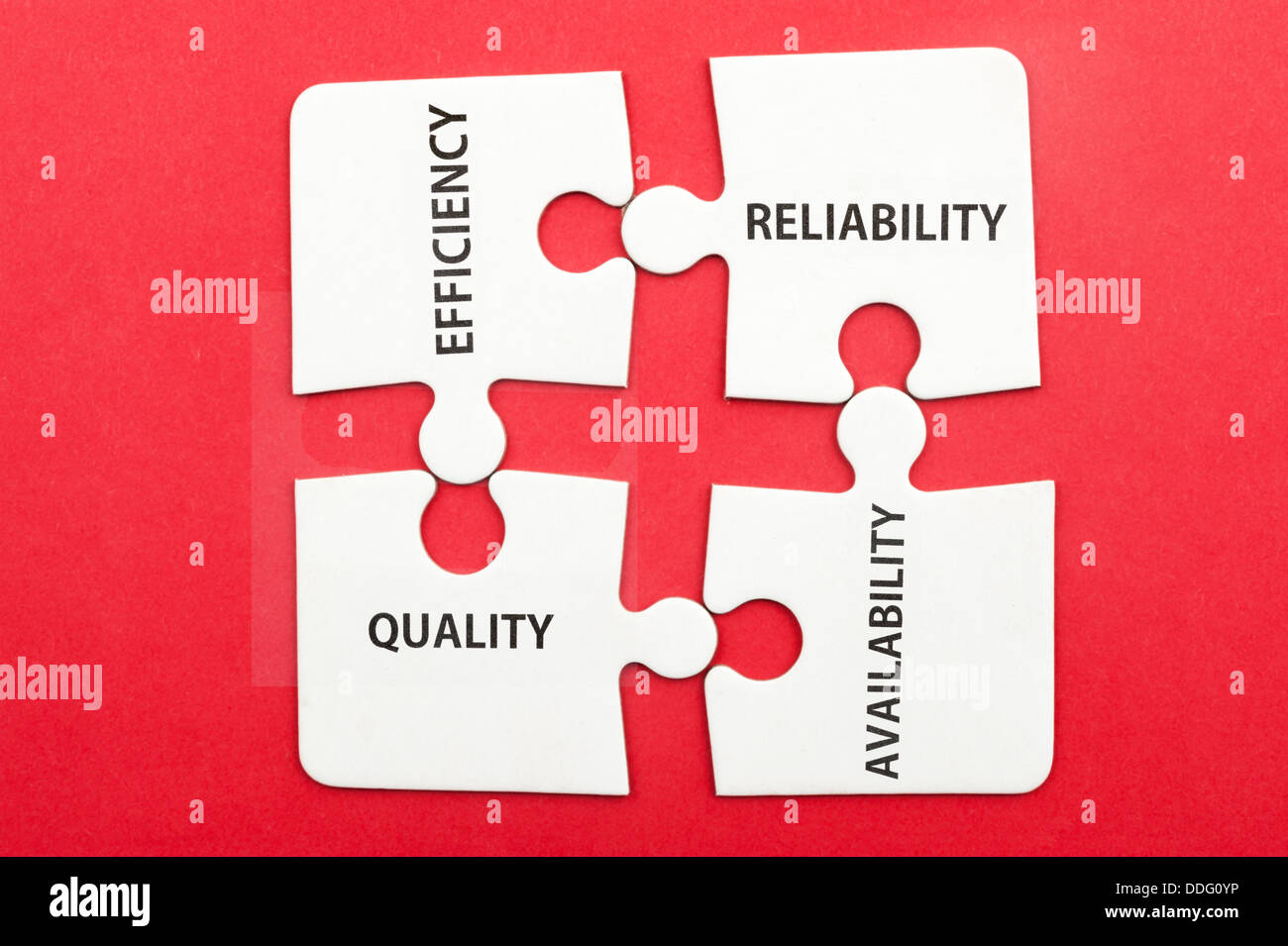 Concept of service: efficiency, reliability, quality and availability Stock Photo