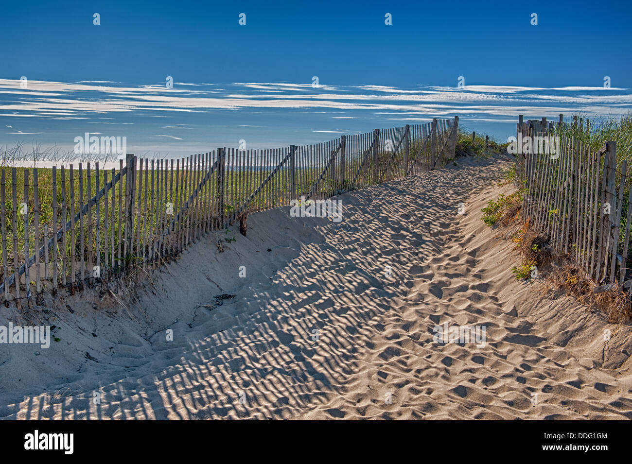 Summer at Cape Cod - entrance to Race Point Beach Stock Photo