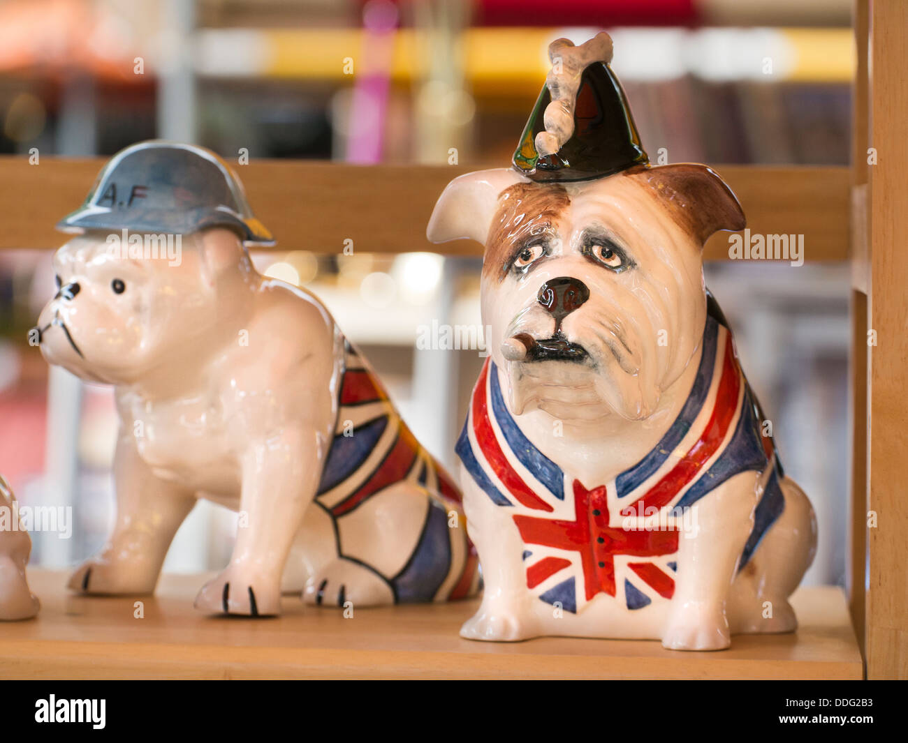 Flea Market in Gloucester Green, central Oxford  - patriotic British Bulldogs 1 Stock Photo