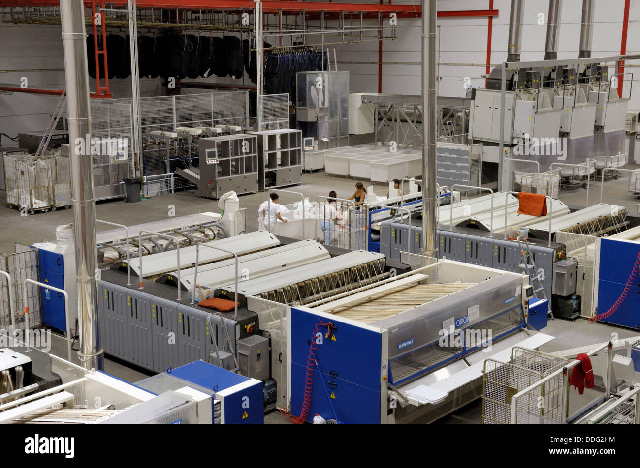 Shed industrial laundry, ironing machine Stock Photo Alamy
