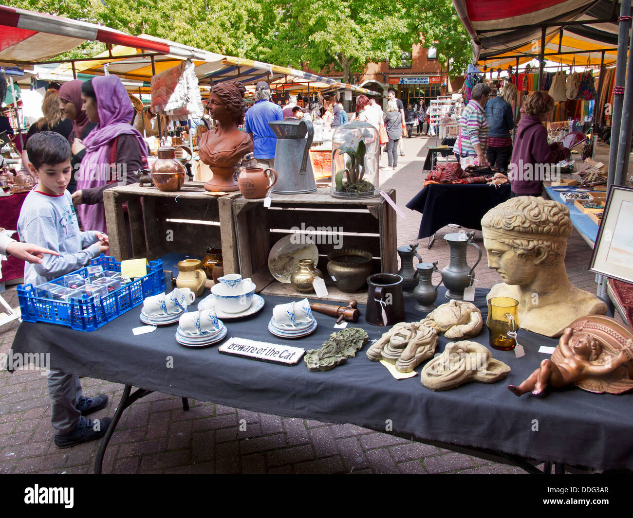 Flea Market in Gloucester Green, central Oxford- at an antique stall 2 Stock Photo
