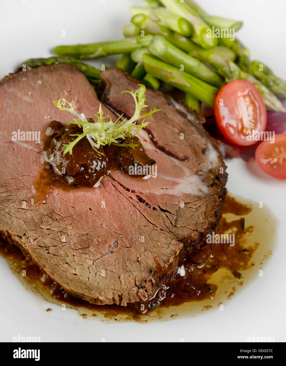 Slice Of Beef Roast Stock Photo - Alamy