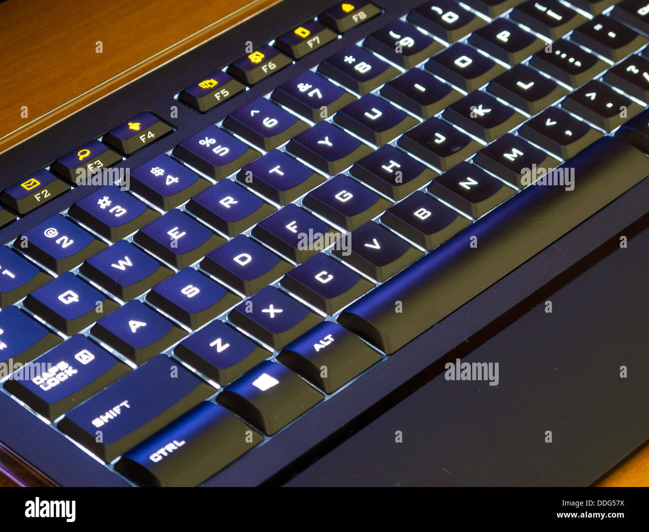 Character-Illuminated Computer Keyboard Stock Photo