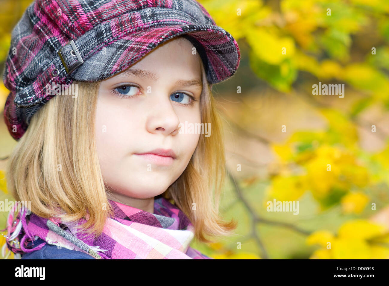 Autumn portrait of a lovely little girl Stock Photo - Alamy