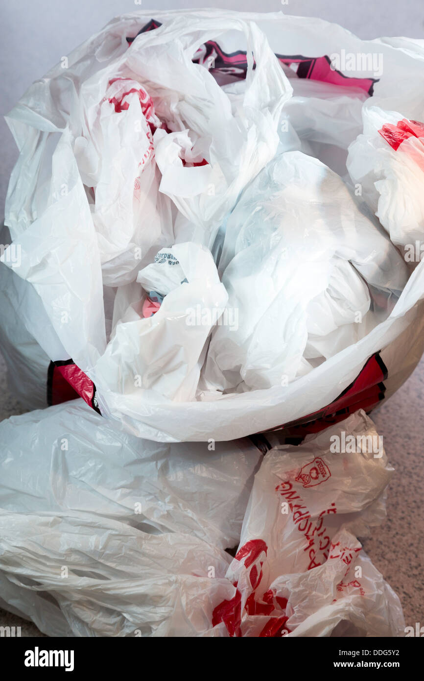 Plastic Shopping Bags, USA Stock Photo