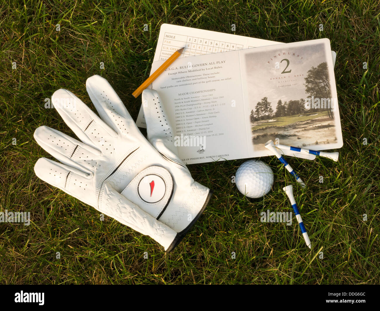 Golf Equipment and Scorecard, USA Stock Photo Alamy