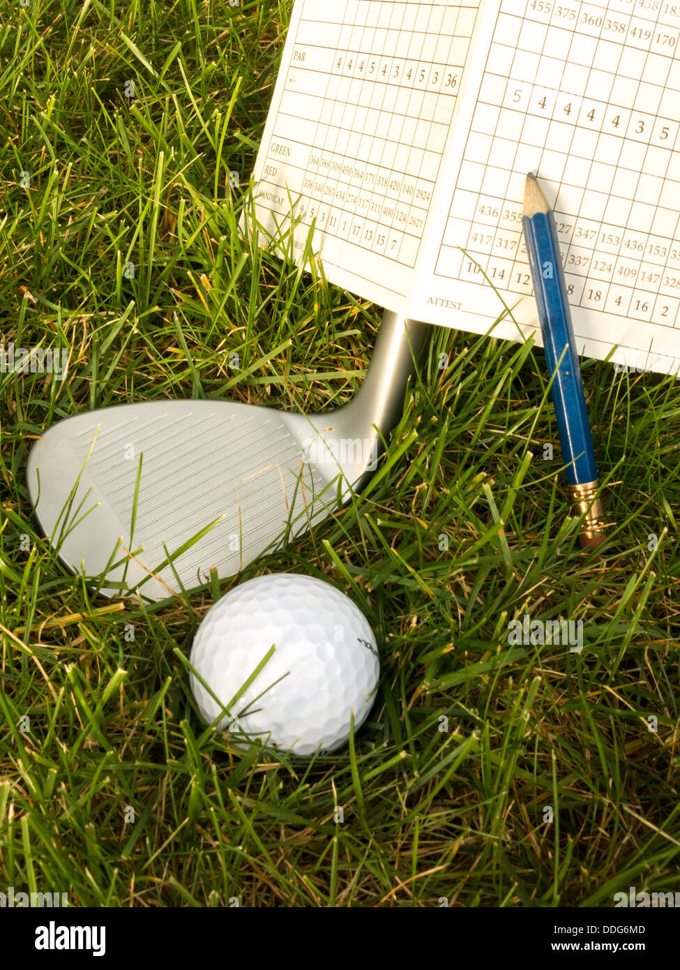 Golf Equipment and Scorecard, USA Stock Photo Alamy