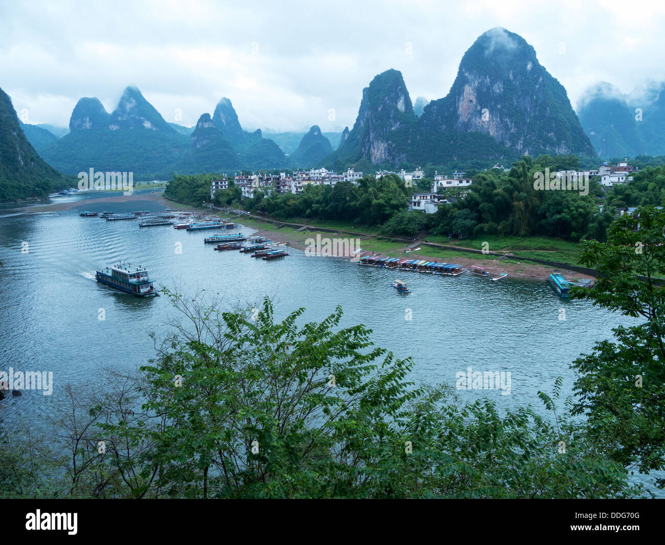 The Lijiang River landscape in Xingping, Yangshuo, Guilin,Guangxi, China Stock Photo