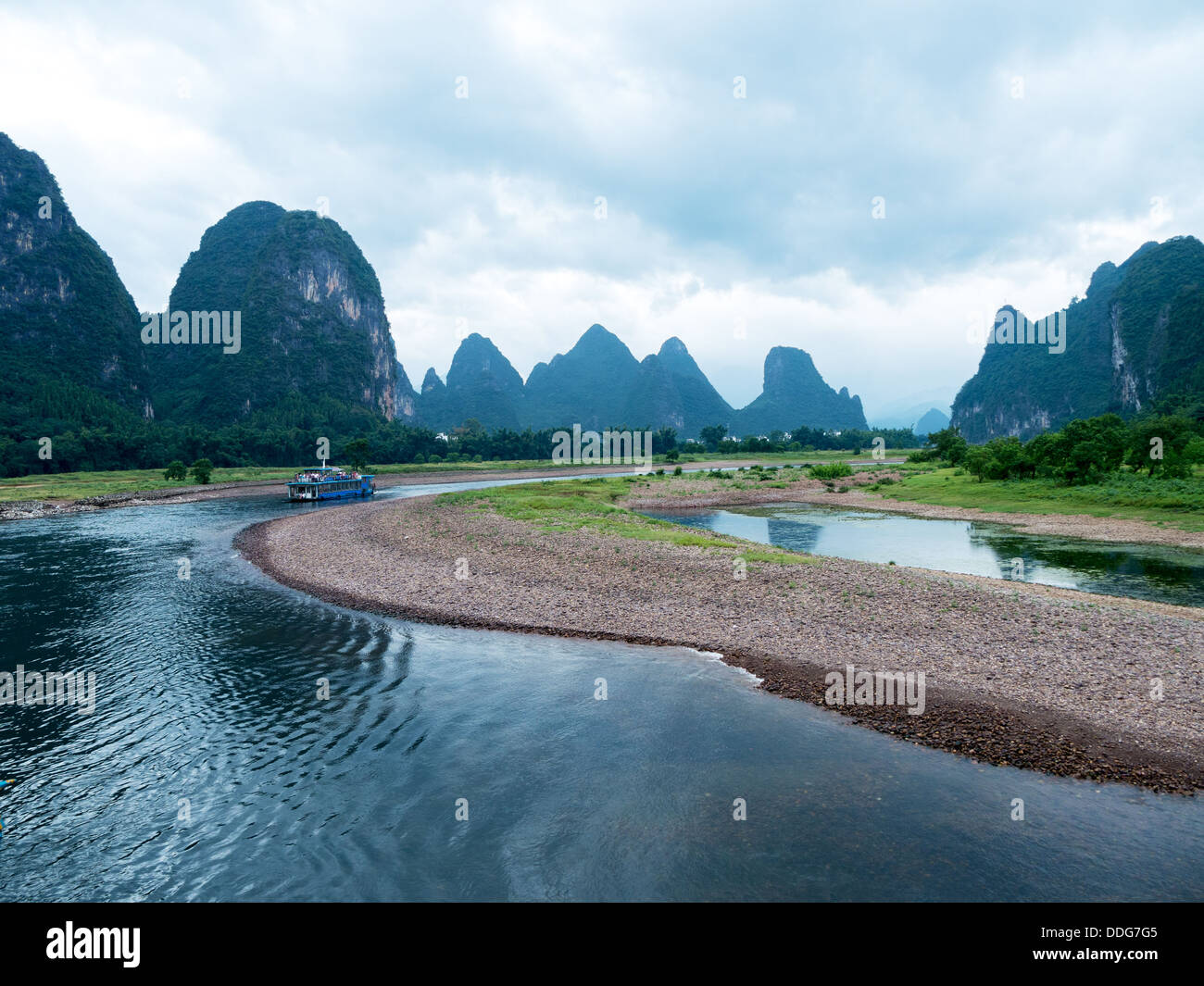The Lijiang River landscape in Guilin,Guangxi, China Stock Photo