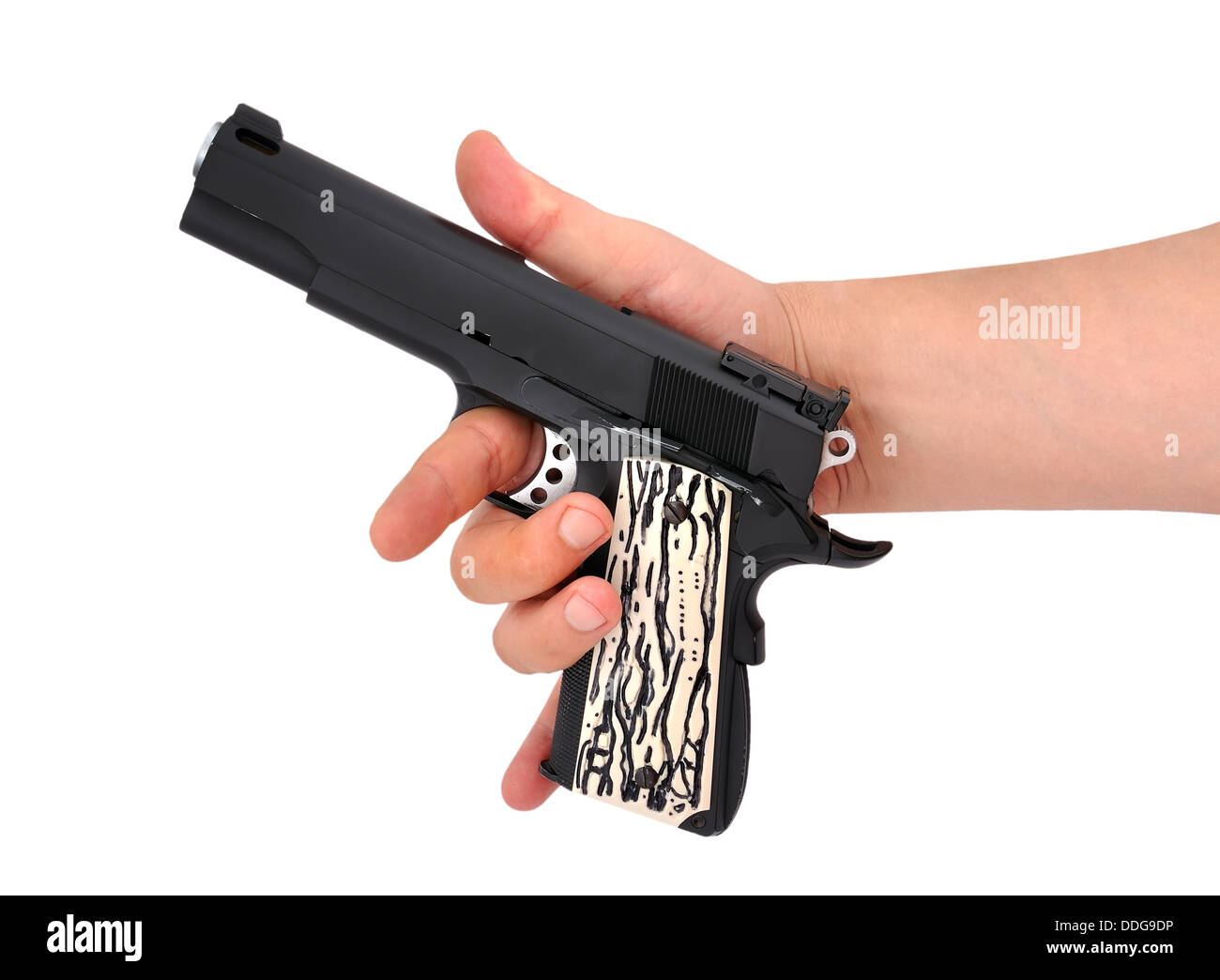 Hand Gun Using Hand handgun in hand Stock Photo - Alamy