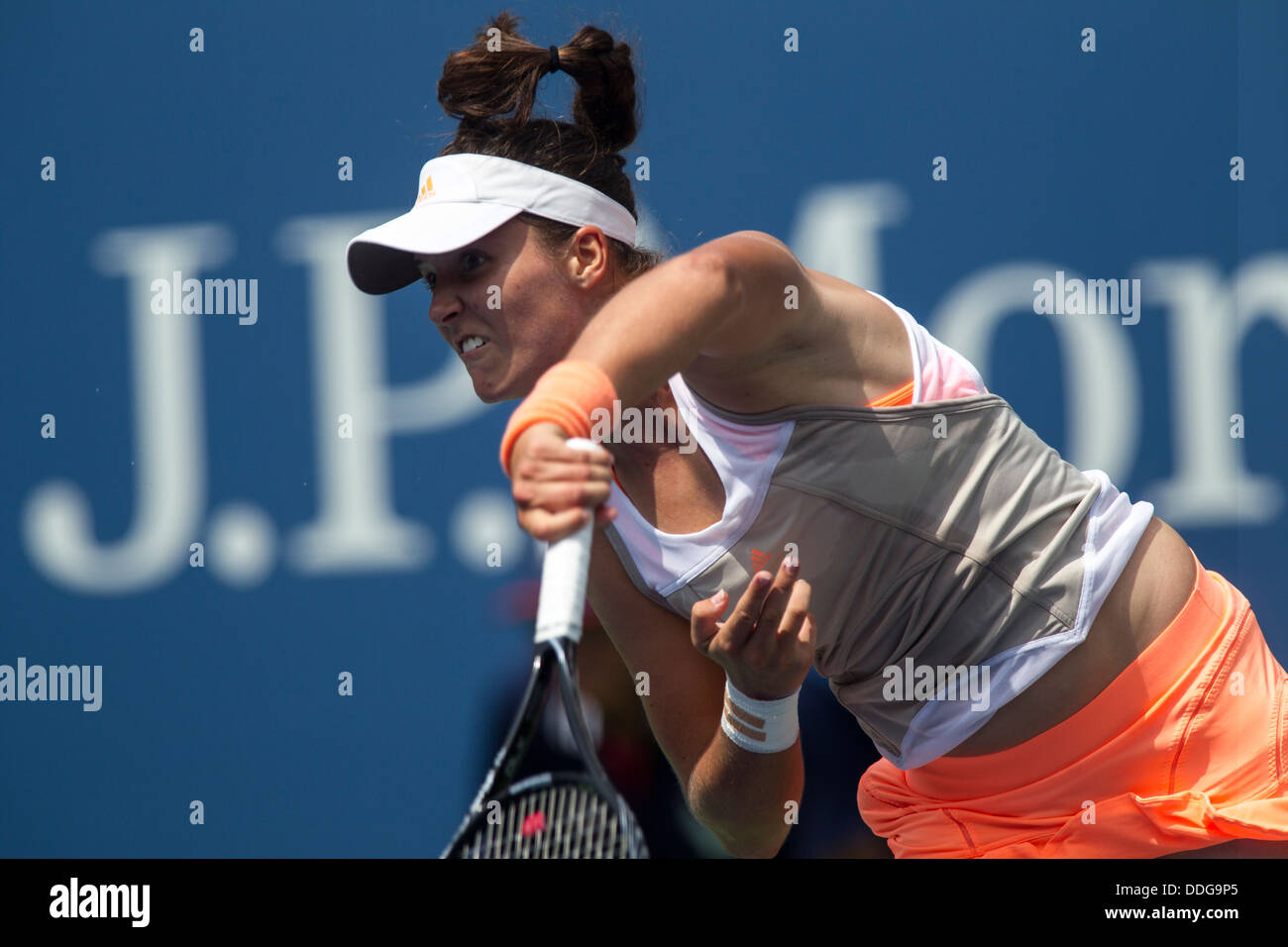 Laura Robson (GBR) competing at the 2013 US Open Tennis Championships. Stock Photo