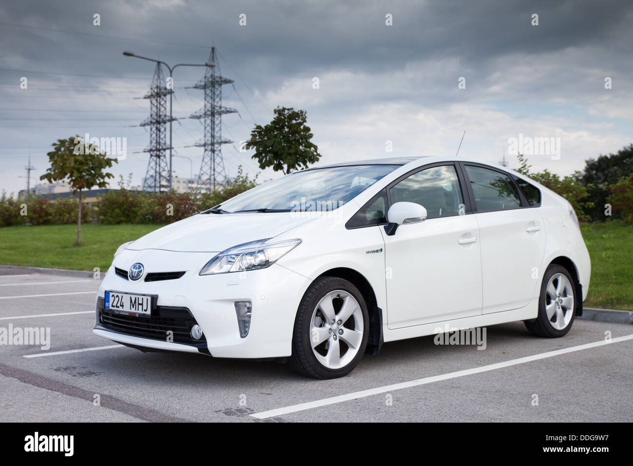 Toyota Prius Hybrid Car - model year 2012. Toyota is one of the leading manufacturers of hybrid technology cars in the world. Stock Photo