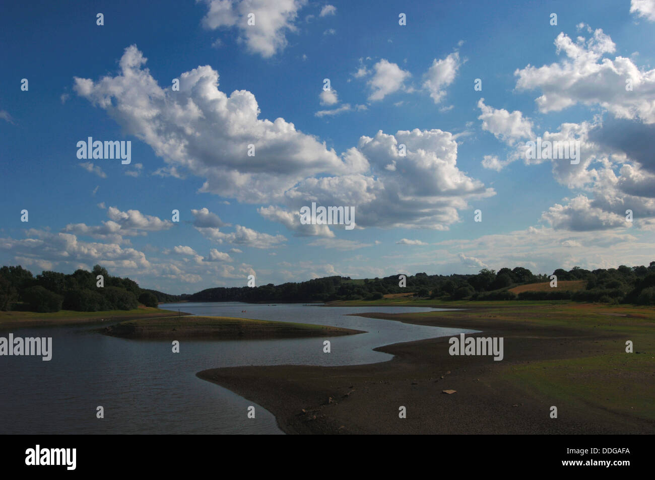 Depleted Water Levels Tittesworth Reservoir Staffordshire UK Stock