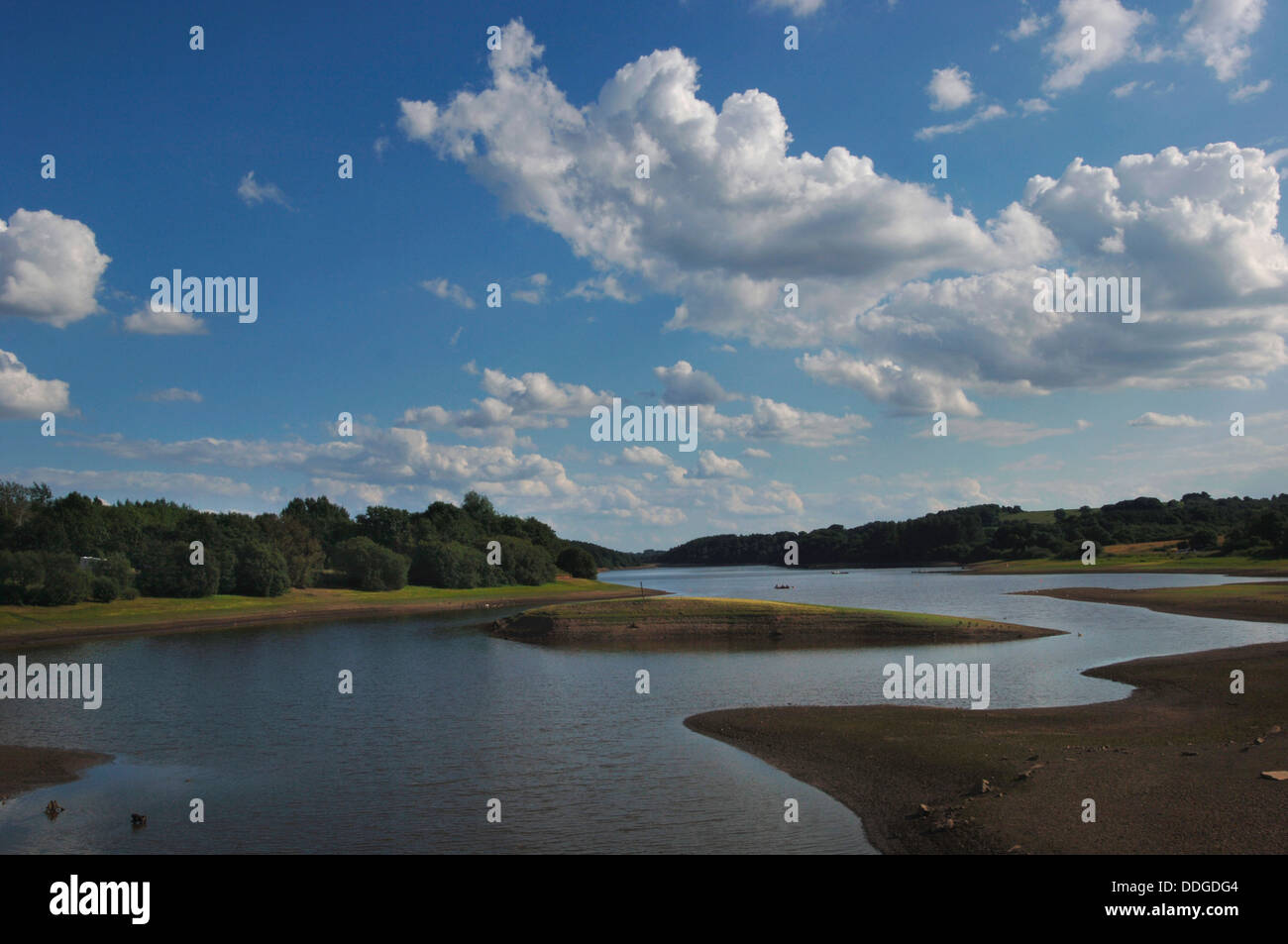 Depleted Water Levels Tittesworth Reservoir Staffordshire UK Stock
