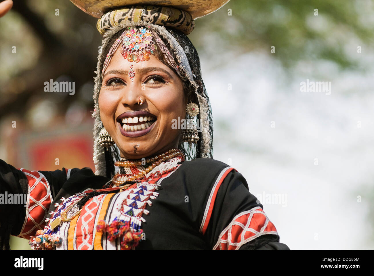 Woman In Traditional Rajasthani Dress Performing Kalbelia Dance In Surajkund Mela Faridabad