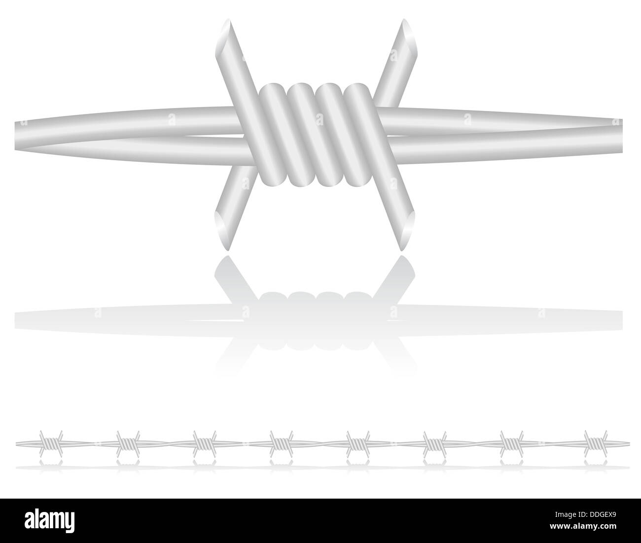 barbed wire illustration isolated on white background Stock Photo - Alamy