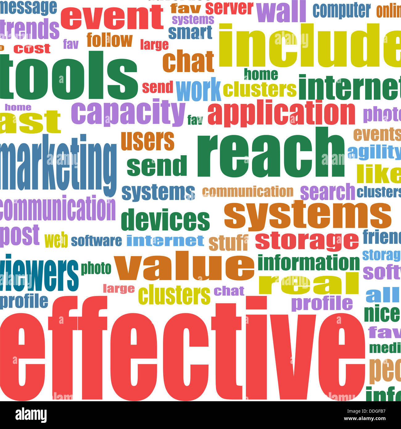 Social media marketing word cloud Stock Photo