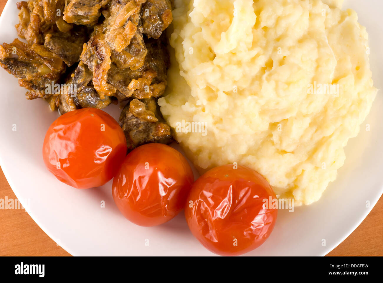 Potatoes with liver Stock Photo Alamy