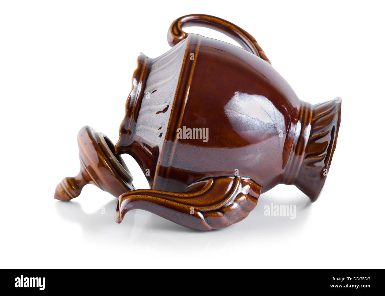 Brown ceramic teapot Stock Photo Alamy