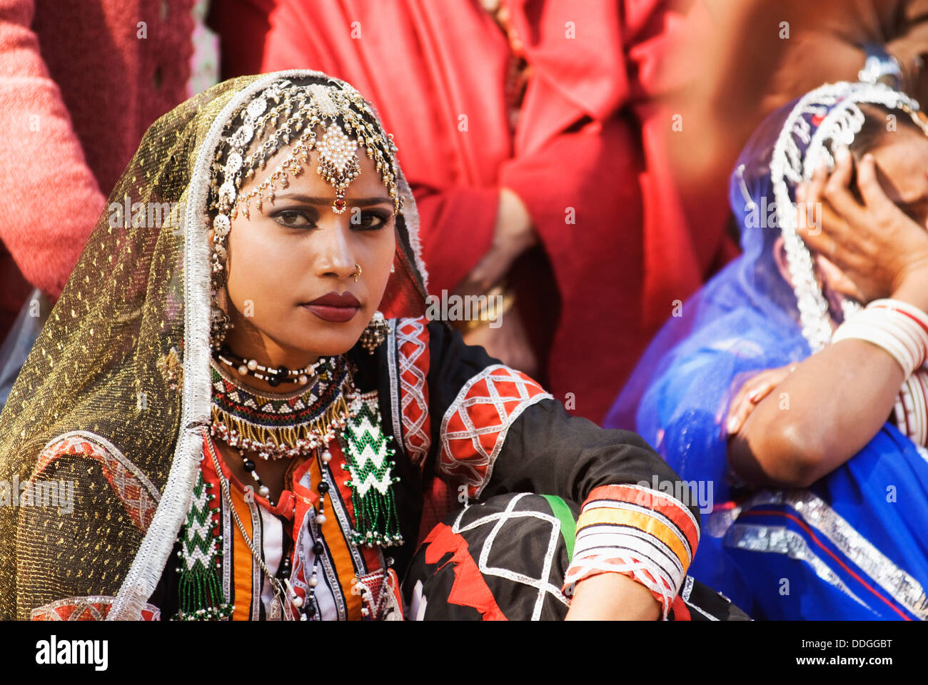 Woman in traditional Rajasthani dress at Surajkund Mela, Faridabad, Haryana, India Stock Photo