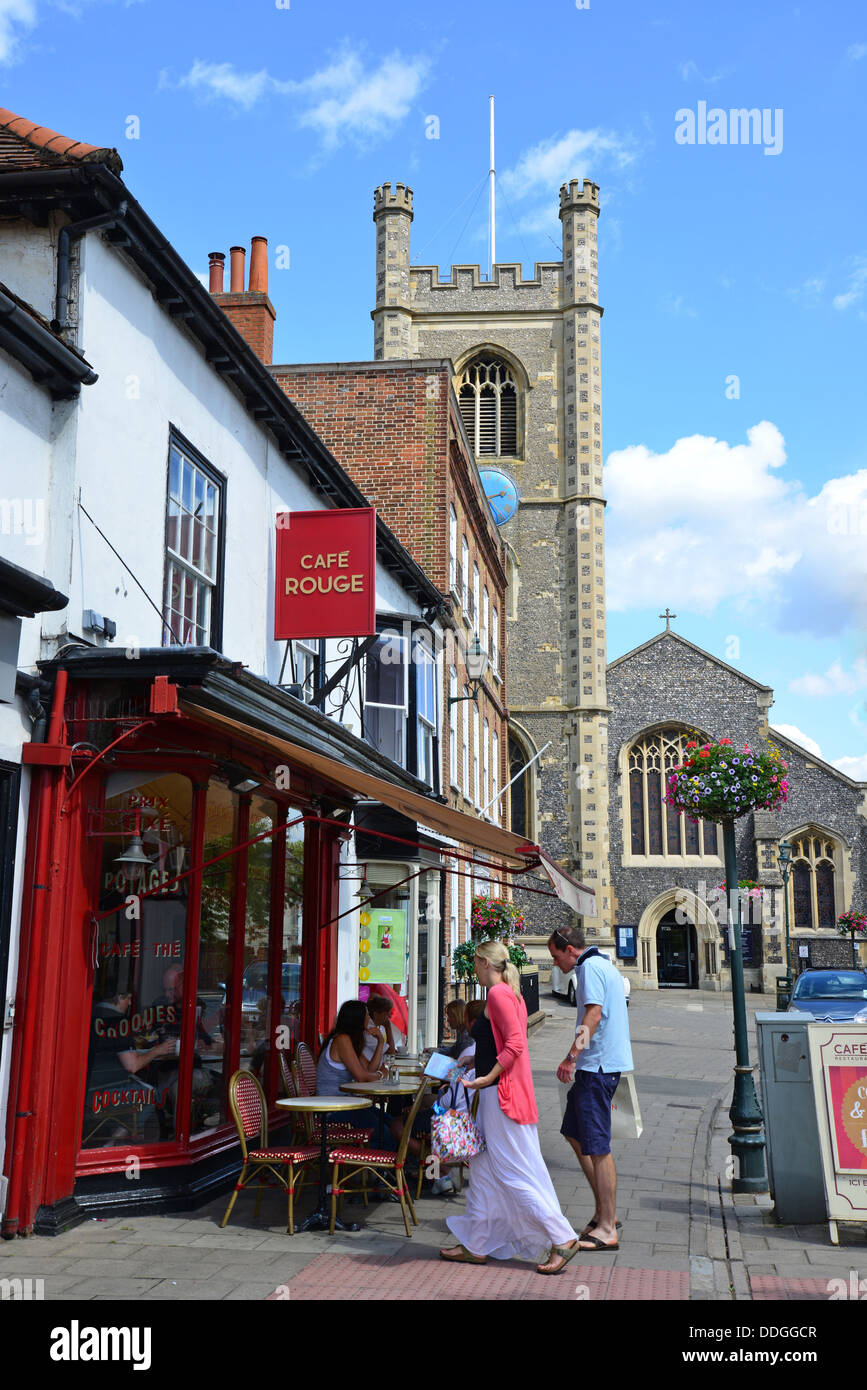 Café Rouge restaurant showing The Parish Church of Saint Mary, Henley
