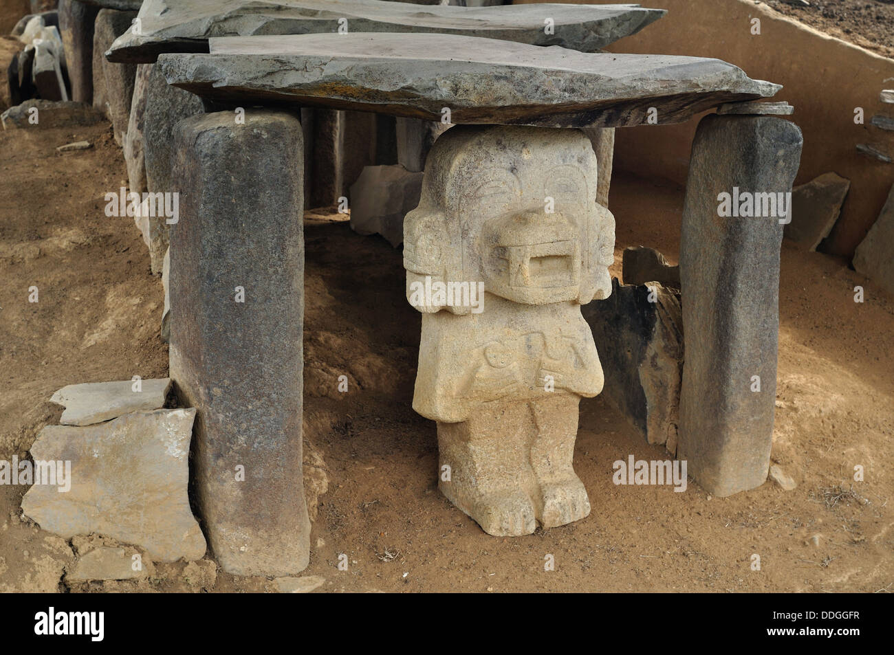 Dog - Alto de los Idolos in ISNOS - Archaeological Park of SAN AGUSTIN . Department of Huila.COLOMBIA Stock Photo