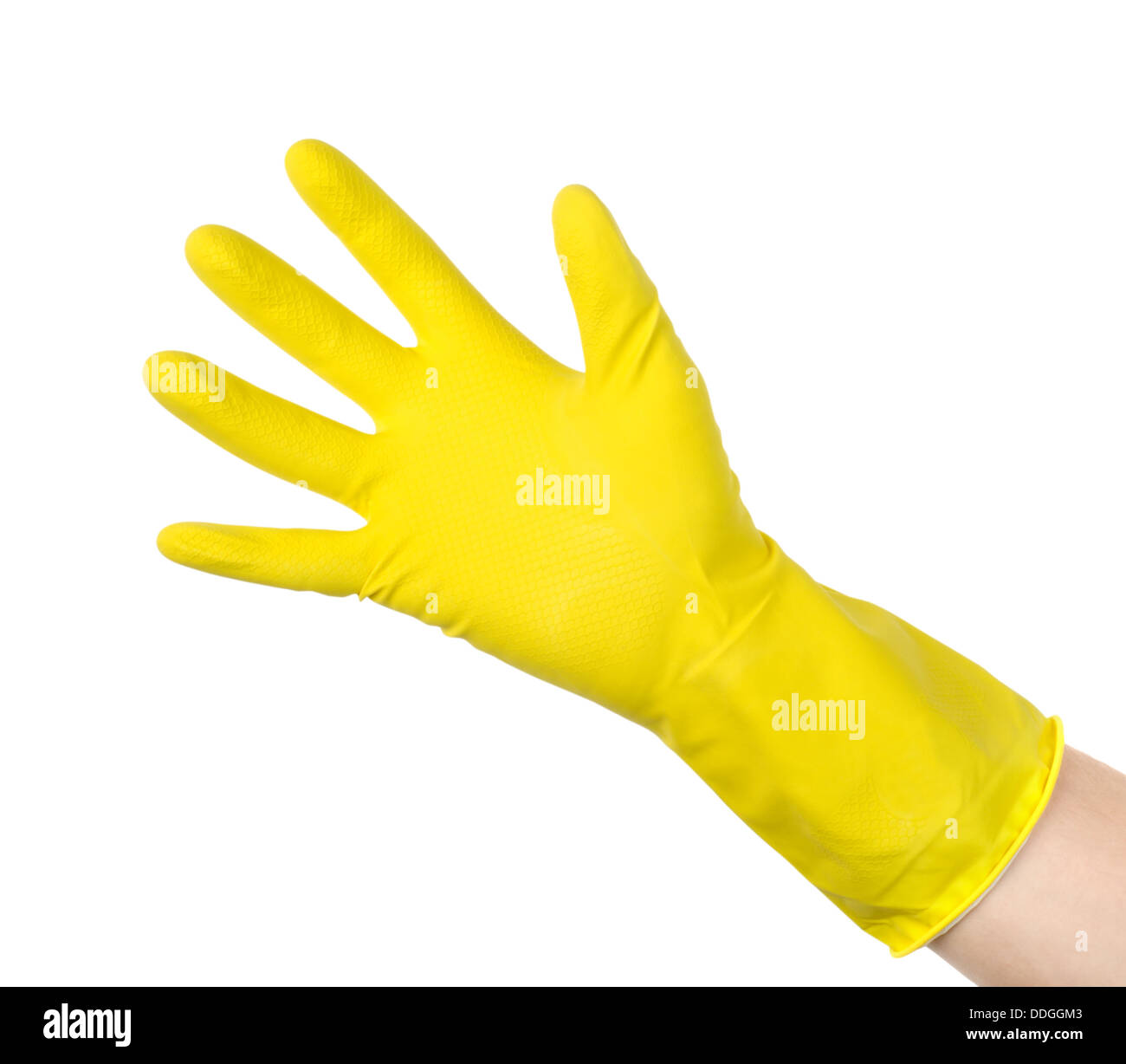 Yellow cleaning glove isolated Stock Photo Alamy