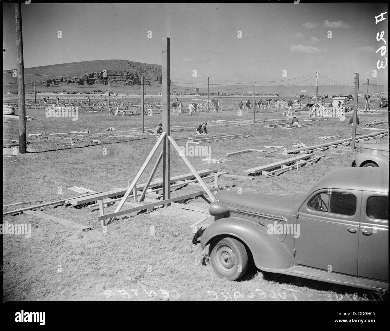 Tule Lake Relocation Center, Newell, California. Construction of