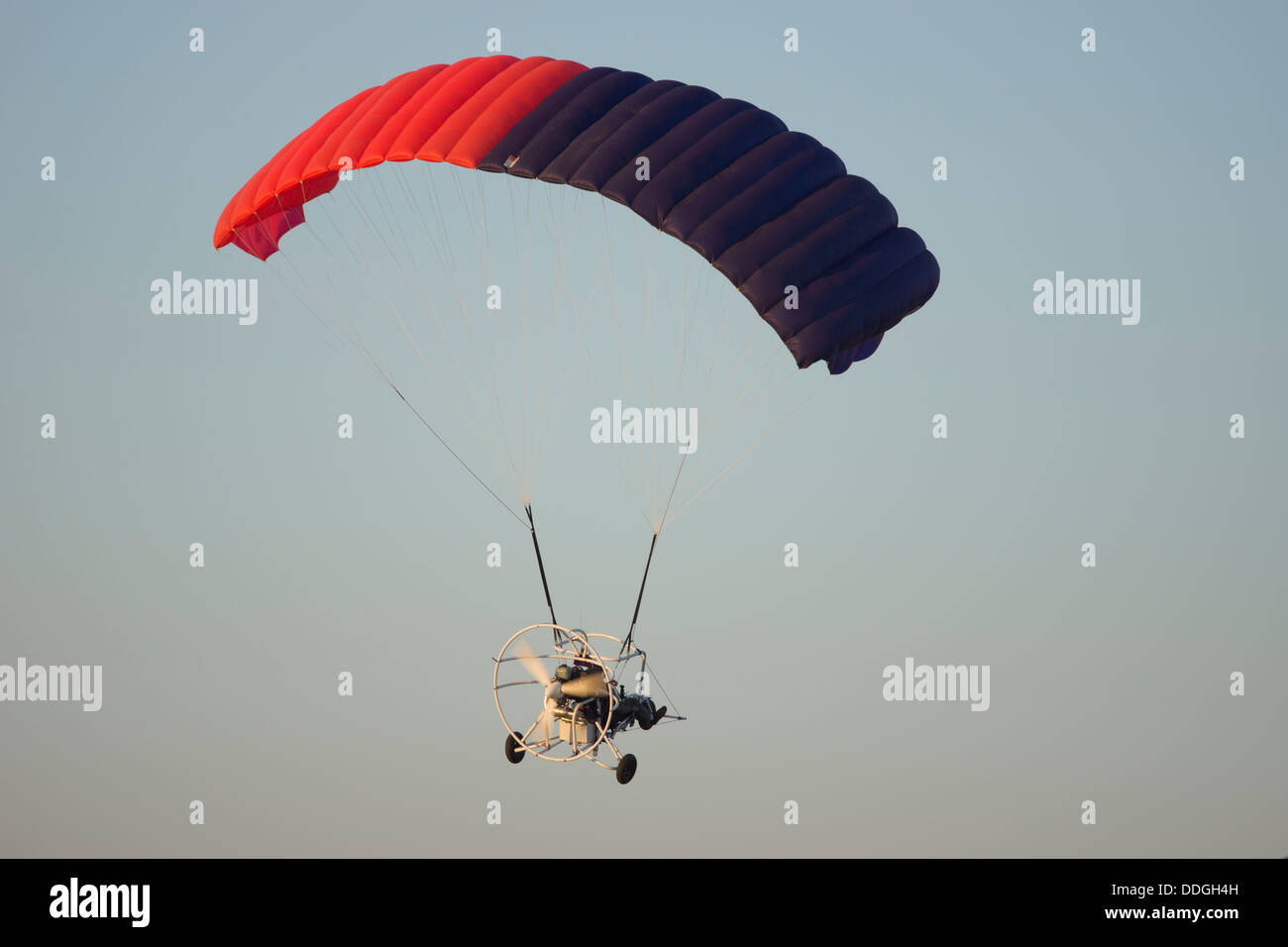 Paramotor over West Texas. Stock Photo