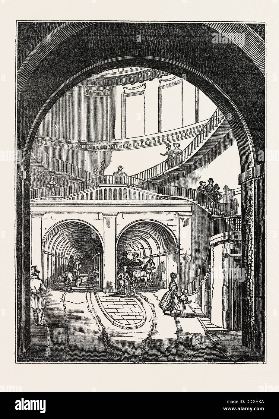 THE THAMES TUNNEL: THE ROTHERHITHE SHAFT, OR DESCENT Stock Photo