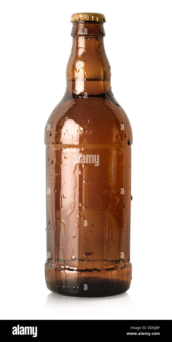 Beer in a brown bottle isolated Stock Photo Alamy