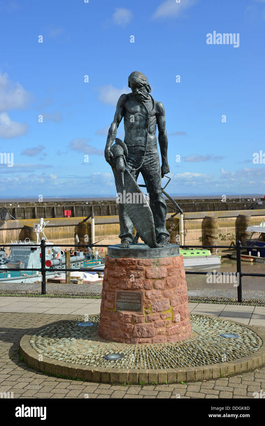 'The Ancient Mariner' statue (Samuel Taylor Coleridge) on harbour