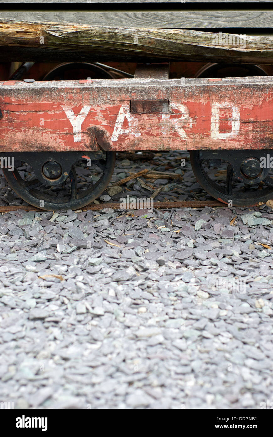 Old rail wagons at the national slate museum at llanberis north wales