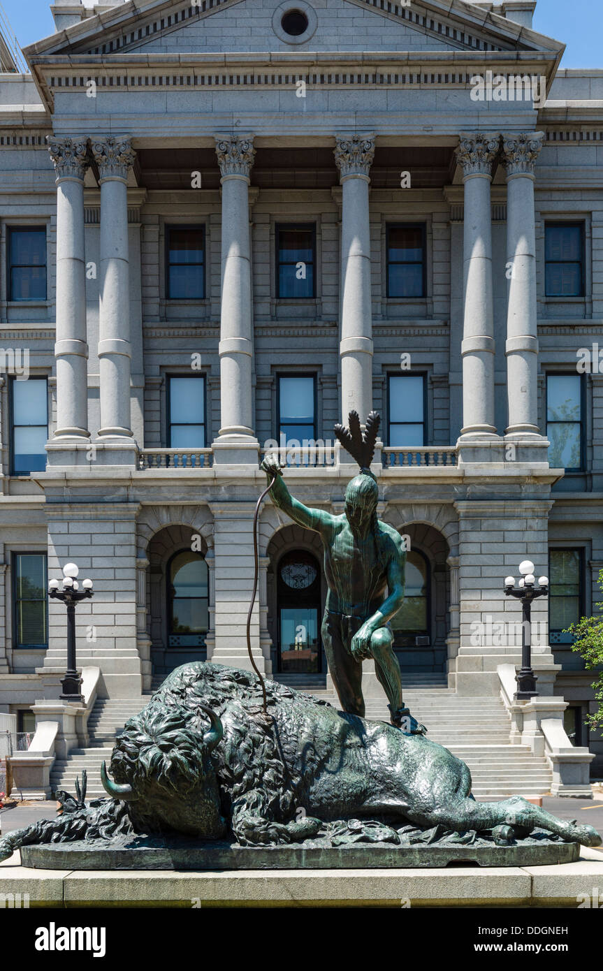 Sculpture in front of the Colorado State Capitol, Denver, Colorado, USA Stock Photo
