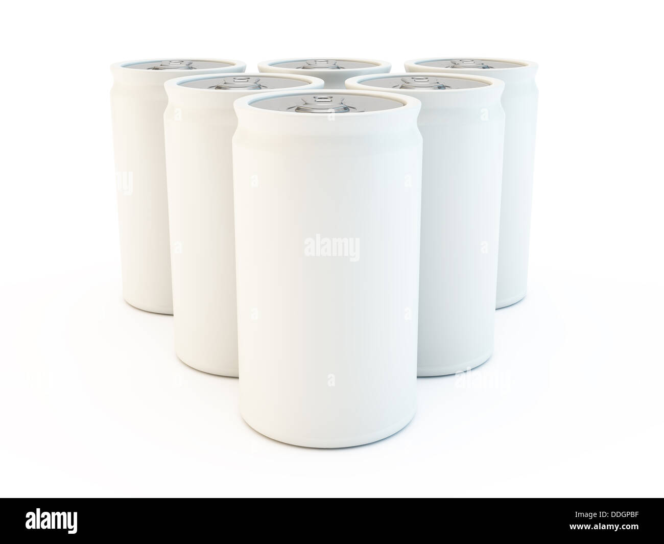 Soda fizzy cans of drink, six pack on a white background Stock Photo ...