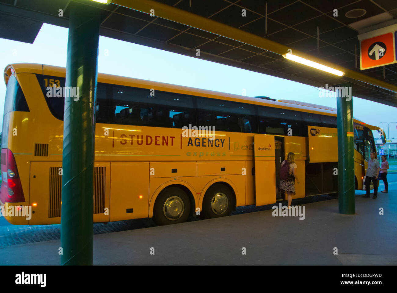 Student Agency company bus at Cerny Most station Prague Czech Republic Europe Stock Photo